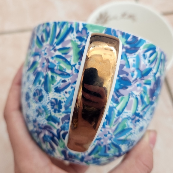 Lily Pulitzer Lion High Maintenance Blue Floral Mug Set - Picture 2 of 5